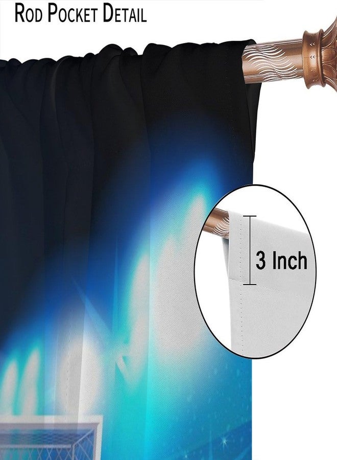 AAVEUP Soccer Curtains for Kids Boys,Sports Theme Cartoon Lighting Power Green Stadium Soccer Goalie Window Drapes Print for Juvenile Bedroom Nursery Childcare Rooms 42x45in（No Blackout） - Image 4